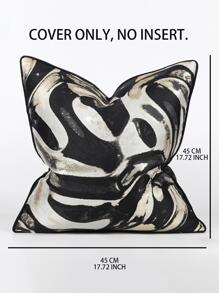 1pc Modern Minimalist Black And Gold Jacquard Throw Pillow Cover, 45cm*45cm/17.7inch*17.7inch, Suitable For Sofa, Living Room, Bedroom, Home Decor, Room Decor, Office Decor (No Pillow Insert) - Multicolor - View 6