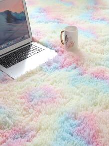 1入組紮染毛茸茸地毯 - 彩色 - 查看 8