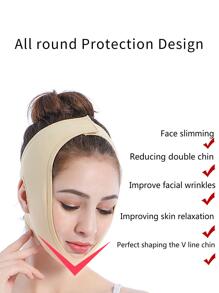 Mặt Đai, 1 Di Động Làm Săn Chắc Đôi Cằm Ban Nhạc Nâng Cơ Mặt Dacron & Spandex Màu Be Chuyên Nghiệp Nâng Và Làm Săn Chắc Mặt Băng - Màu be - Xem 2