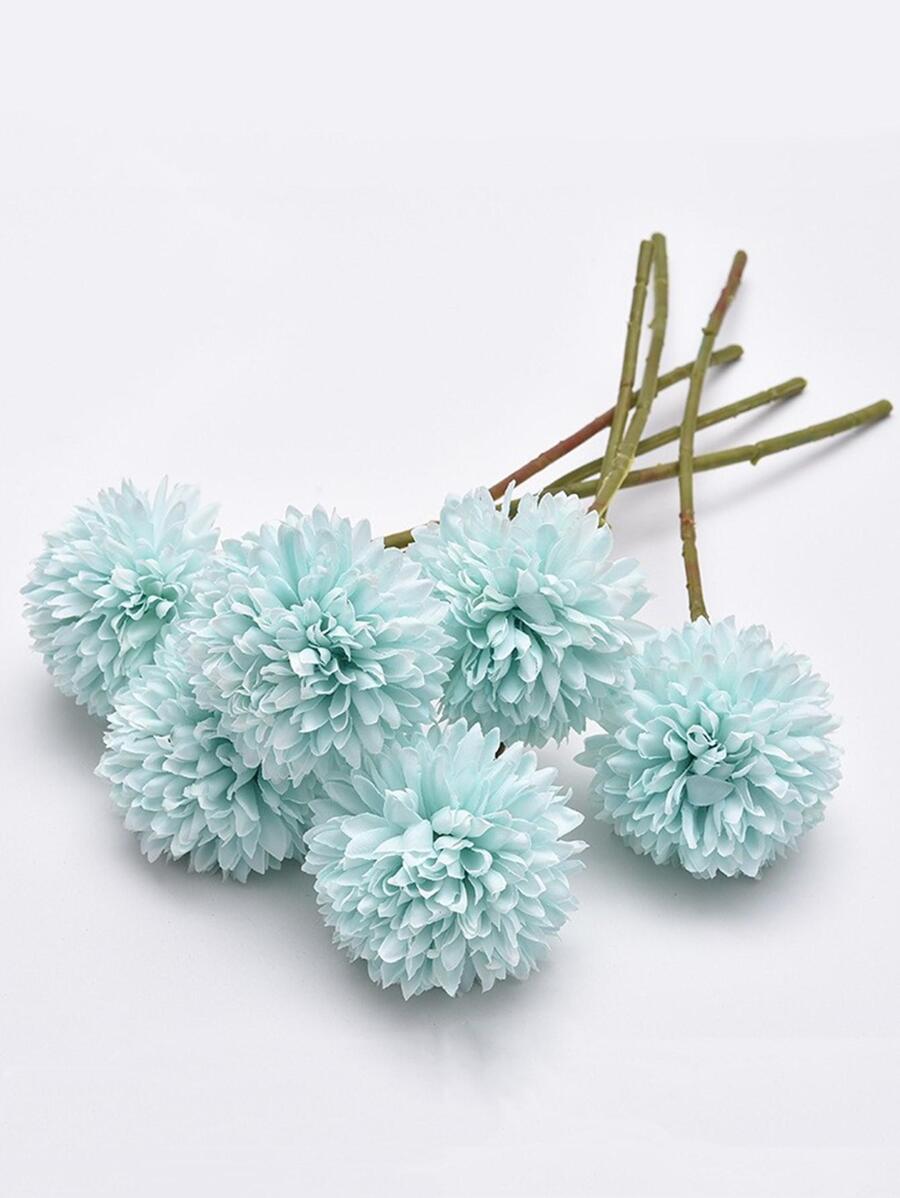 5入組30CM擬真花蒲公英球菊花假花客廳盆花安排婚禮裝飾 - 淺藍色 - 查看 1