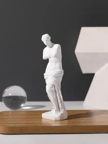 1pc Statue Decoration Craft, Simple Art Decoration For Home - White - View 2