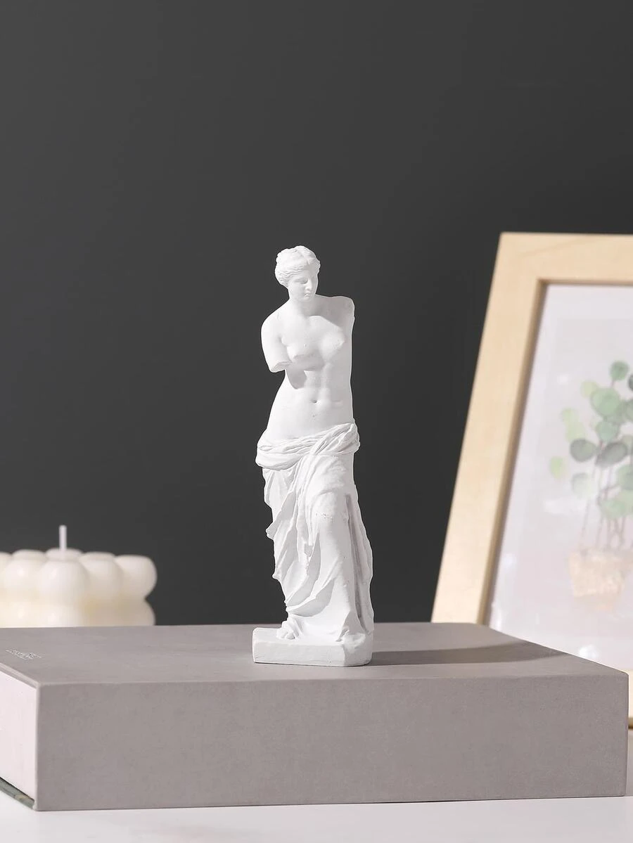 1pc Statue Decoration Craft, Simple Art Decoration For Home - White - View 1