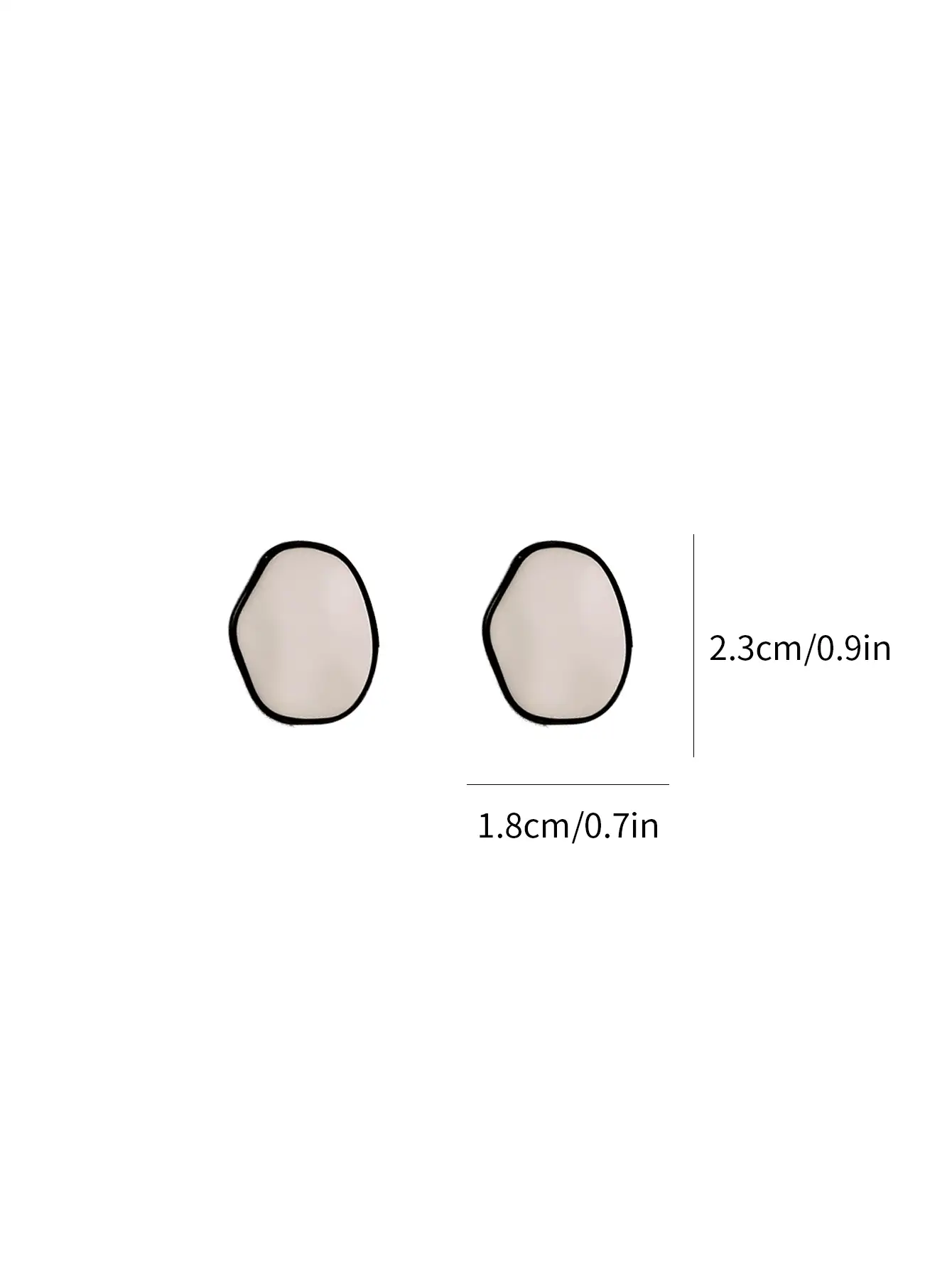 Một cặp kim tai tròn bất đối xứng màu đen và trắng - Đen và trắng - Xem 5