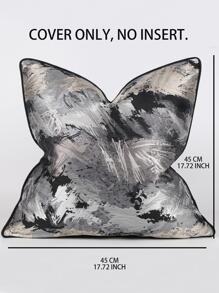 1pc Modern Minimalist Black & Grey Jacquard Decorative Pillow Cover, Suitable For Sofa, Living Room, Bedroom, 45cm*45cm, 18inch*18inch, Home Decor, Room Decor, Office Decor, Living Room Decor (No Pillow Insert) - Multicolor - View 3