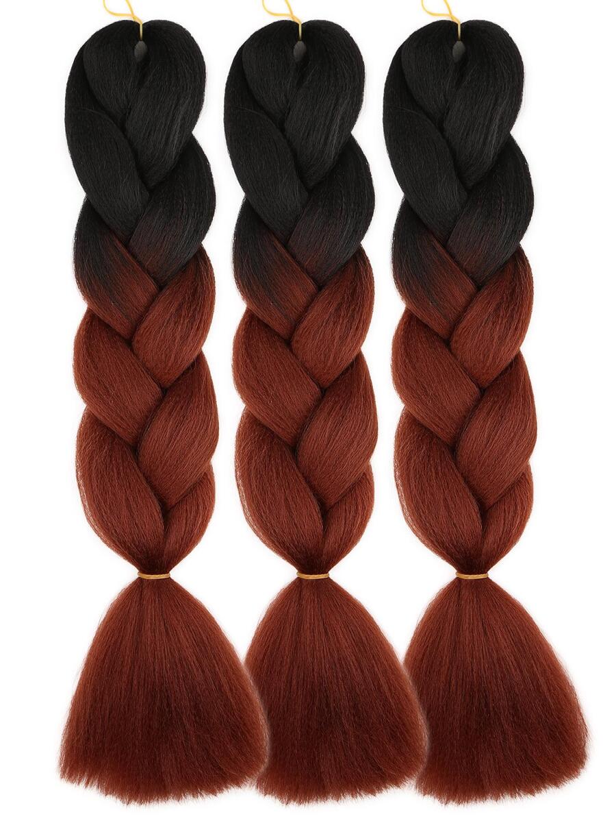 件裝大號編織頭髮 24 英寸適合婦女和兒童日常假期和角色扮演編織服裝黑棕色多色時尚合成頭髮鉤針接髮實用而靈活的高溫頭髮 - 彩色 - 查看 1