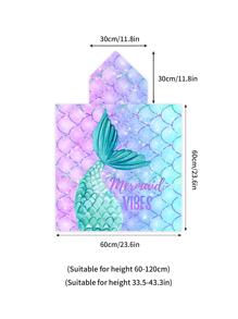 1 Peça Capa de Banho Com Capuz no Estilo Cauda de Sereia, Decoração de Casamento de Verão, Casa de Banho, Decoração, Roupa de Praia, Volta às Aulas