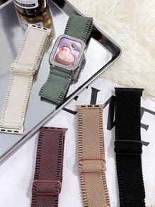 1入組黑色荷葉邊流蘇彈性聚酰胺帶38/40/41/42/44/45/49mm,適用於Apple WatchUltra/SE/8/7/6/5/4/3/2/1 - 黑色 - 查看 5