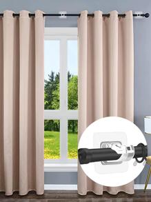 2pcs Self-Adhesive Curtain Rod Holder Hooks - Easy Installation, No Drilling Required, Multipurpose Hooks for Curtains, Towels, and More - Clear - View 2