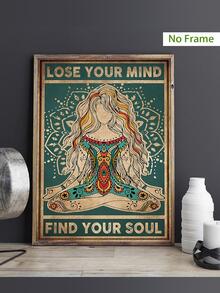 11.8*17.7 英寸/15.7*23.6 英寸冥想女人尋求靈魂的帆布印刷品,深色肖像牆壁藝術,客廳臥室裝飾,牆壁海報,家居裝飾 Wa013