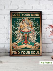 11.8*17.7 英寸/15.7*23.6 英寸冥想女人尋求靈魂的帆布印刷品,深色肖像牆壁藝術,客廳臥室裝飾,牆壁海報,家居裝飾 Wa013