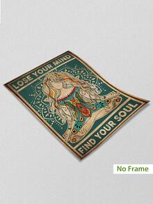 11.8*17.7 英寸/15.7*23.6 英寸冥想女人尋求靈魂的帆布印刷品,深色肖像牆壁藝術,客廳臥室裝飾,牆壁海報,家居裝飾 Wa013