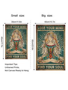 11.8*17.7 英寸/15.7*23.6 英寸冥想女人尋求靈魂的帆布印刷品,深色肖像牆壁藝術,客廳臥室裝飾,牆壁海報,家居裝飾 Wa013