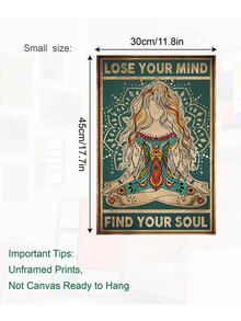 11.8*17.7 英寸/15.7*23.6 英寸冥想女人尋求靈魂的帆布印刷品,深色肖像牆壁藝術,客廳臥室裝飾,牆壁海報,家居裝飾 Wa013