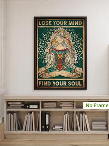 11.8*17.7 英寸/15.7*23.6 英寸冥想女人尋求靈魂的帆布印刷品,深色肖像牆壁藝術,客廳臥室裝飾,牆壁海報,家居裝飾 Wa013