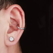 À La Mode En Acier Inoxydable Magnétique Boucles D'oreilles Pour Homme & Femme , Zircone Cubique Clips D'oreilles En Acier Inoxydable Multicolore