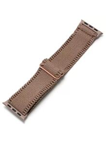 1pc Women Ruffle Fringe Elastic Polyamide Strap 38/40/41/42/44/45/49mm, Compatible With Apple Watch Ultra/SE/8/7/6/5/4/3/2/1 - Brown - View 3