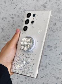 镶钻装饰手机壳，带凸起式手机支架，国际版，非国内版 - 白色 - 查看 2