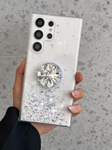 镶钻装饰手机壳，带凸起式手机支架，国际版，非国内版 - 白色 - 查看 6