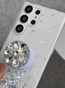 镶钻装饰手机壳，带凸起式手机支架，国际版，非国内版 - 白色 - 查看 7