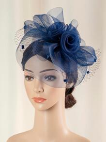 1 Miếng Của phụ nữ Trang trí Hoa Tay Màng che mặt Lưới Quyến rũ Với băng đô & Kẹp , Thích hợp Đối với Tiệc trà , Sinh nhật , Ngựa Đua xe Và Lễ cưới Thanh lịch - Màu xanh hải quân - Xem 1