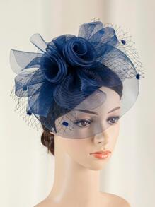 1 Miếng Của phụ nữ Trang trí Hoa Tay Màng che mặt Lưới Quyến rũ Với băng đô & Kẹp , Thích hợp Đối với Tiệc trà , Sinh nhật , Ngựa Đua xe Và Lễ cưới Thanh lịch - Màu xanh hải quân - Xem 2