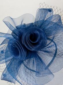 1 Miếng Của phụ nữ Trang trí Hoa Tay Màng che mặt Lưới Quyến rũ Với băng đô & Kẹp , Thích hợp Đối với Tiệc trà , Sinh nhật , Ngựa Đua xe Và Lễ cưới Thanh lịch - Màu xanh hải quân - Xem 4