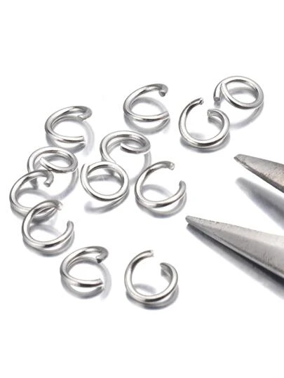 200pcs 3mm 4mm 5mm 6mm 7mm 8mm 10mm stainless steel DIY Jewelry Findings Open Single Loops Jump Rings & Split Ring for jewelry making