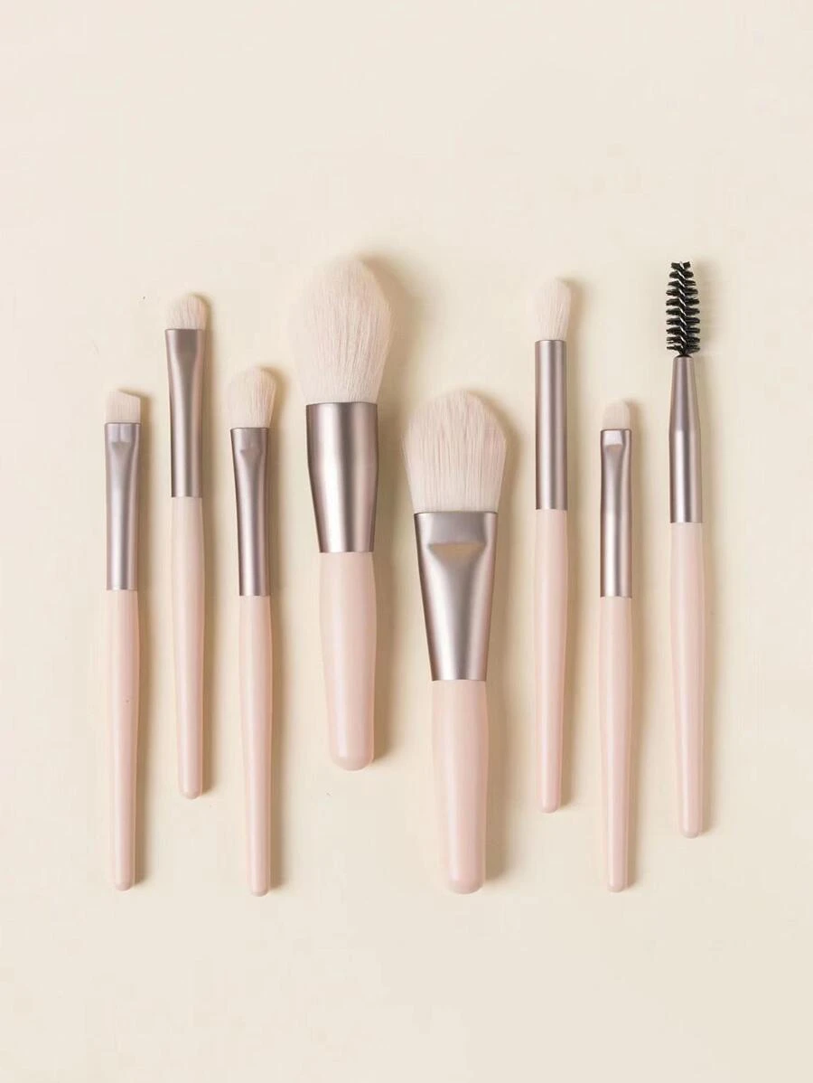 8件套便携迷你粉底刷、眼影刷、眼线刷化妆刷套装，化妆工具，化妆刷套装，化妆刷套装，全套化妆刷，化妆刷套装，全套化妆工具，化妆刷套装，化妆刷套装，化妆礼盒套装 - 米色 - 查看 1