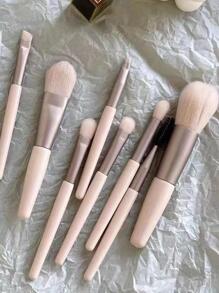 8件套便携迷你粉底刷、眼影刷、眼线刷化妆刷套装，化妆工具，化妆刷套装，化妆刷套装，全套化妆刷，化妆刷套装，全套化妆工具，化妆刷套装，化妆刷套装，化妆礼盒套装 - 米色 - 查看 2