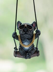 1入組黑色狗狗車裝飾用品吊墜帶眼鏡項鍊 - 彩色 - 查看 2