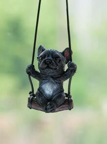 1入組黑色狗狗車裝飾用品吊墜帶眼鏡項鍊 - 彩色 - 查看 3