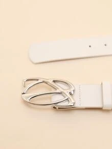 1入組女士星球扣飾時尚皮帶適用於日常生活 - 白色 - 查看 4