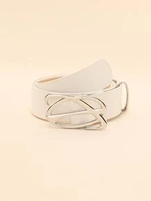 1入組女士星球扣飾時尚皮帶適用於日常生活 - 白色 - 查看 2