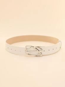 1入組女士星球扣飾時尚皮帶適用於日常生活 - 白色 - 查看 3