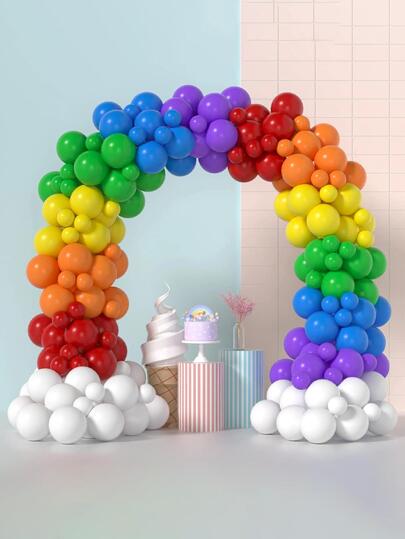 177 piezas Set globo de color mixto globos de fiesta de cumpleaños