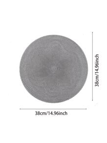 1pc PP Place Mat, Minimalist Woven Table Mat For Home - Grey - View 4