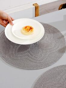 1pc PP Place Mat, Minimalist Woven Table Mat For Home - Grey - View 2