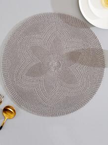 1pc PP Place Mat, Minimalist Woven Table Mat For Home - Grey - View 3