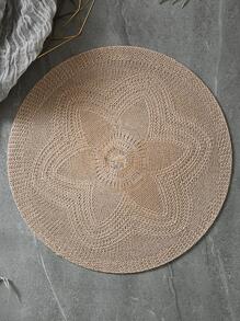 1pc PP Place Mat, Minimalist Woven Table Mat For Home - Coffee Brown - View 3