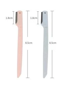 眉毛剃須刀，2入組塑料可重複使用面部剃須刀男女適用 - 彩色 - 查看 3