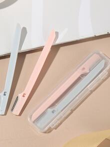 眉毛剃須刀，2入組塑料可重複使用面部剃須刀男女適用 - 彩色 - 查看 2