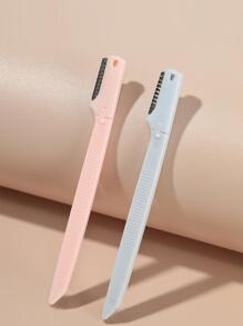 眉毛剃須刀，2入組塑料可重複使用面部剃須刀男女適用 - 彩色 - 查看 1