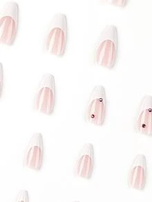 Get Glamorous With 24pcs Long Almond Star Decor Full Cover Fake Nail Set - Multicolor - View 4