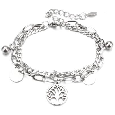 1入組生命之樹多層不銹鋼手鏈