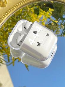 Hộp đựng tai nghe họa tiết con bướm Tương thích với AirPods - Đen và trắng - Xem 1