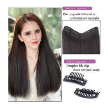 夾片直筒合成纖維接髮 - 黑色 - 查看 3