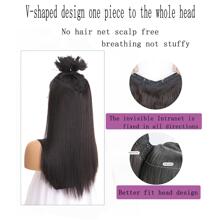 夾片直筒合成纖維接髮 - 黑色 - 查看 4