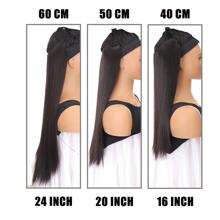 夾片直筒合成纖維接髮 - 黑色 - 查看 7