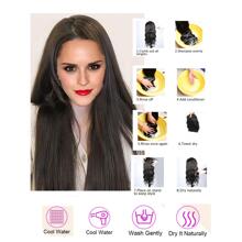 夾片直筒合成纖維接髮 - 黑色 - 查看 8