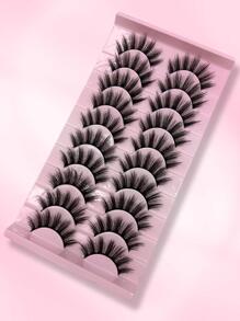 10 对猫睫毛 3D 仿貂皮睫毛自然假睫毛戏剧性浓密蓬松延长 猫睫毛 3D 仿貂皮睫毛自然假睫毛戏剧性浓密睫毛睫毛延长 Ashes 仿貂皮蓬松自然假睫毛假睫毛长妆手工睫毛延长睫毛貂皮睫毛美容眼猫节舞台表演 - 黑色 - 查看 4